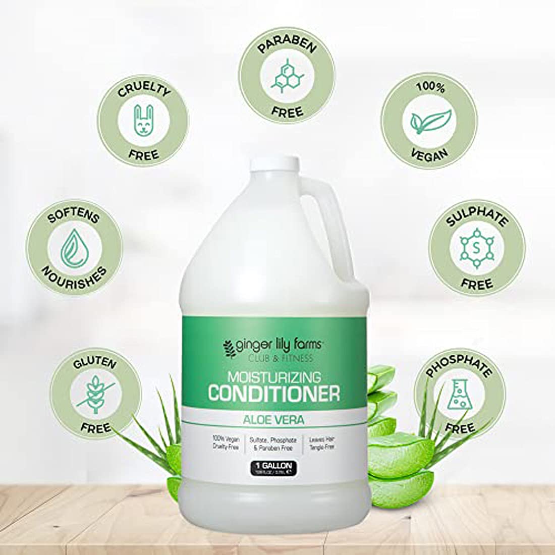 Ginger Lily Farms in locker room dispenser demonstrating commercial suitability