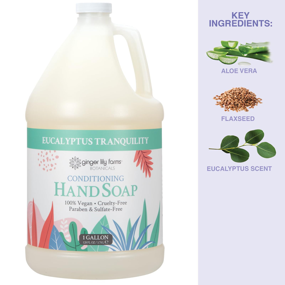 Ginger Lily Farms ingredient label closeup highlighting natural botanicals