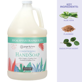 Ginger Lily Farms ingredient label closeup highlighting natural botanicals