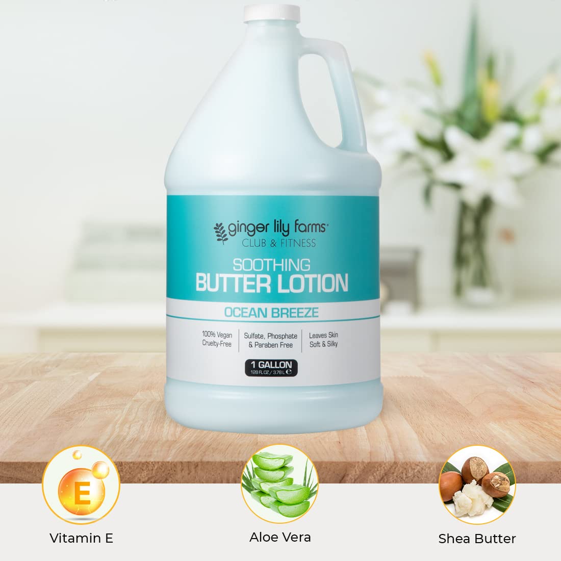 Ginger Lily Farms ingredients shea butter cocoa and aloe calming skin