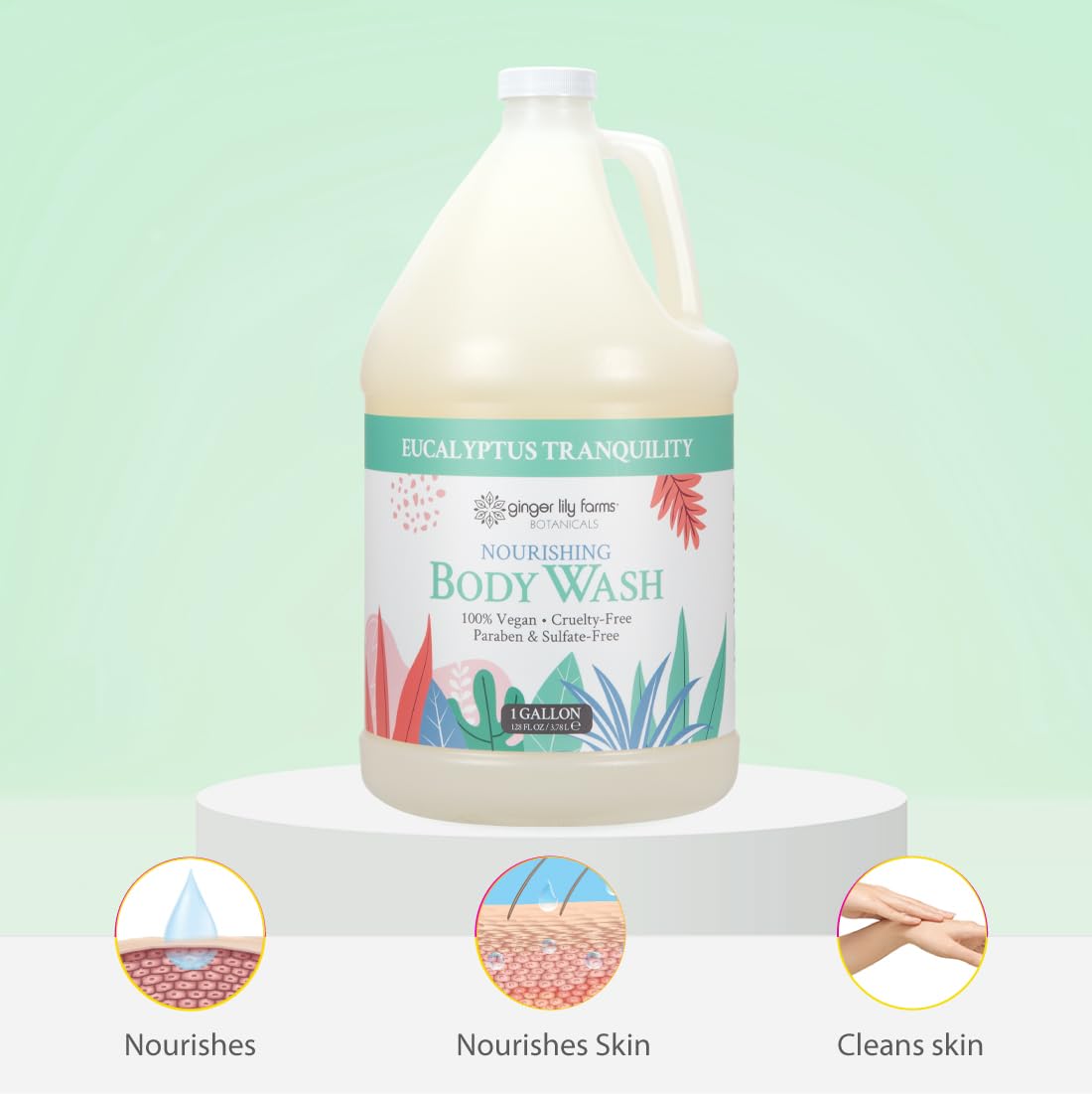 Ginger Lily Farms ingredients display featuring aloe and flaxseed for nourishment