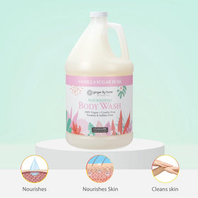 Label detail with PETA and toxin-free claims on Ginger Lily Farms for ethical assurance