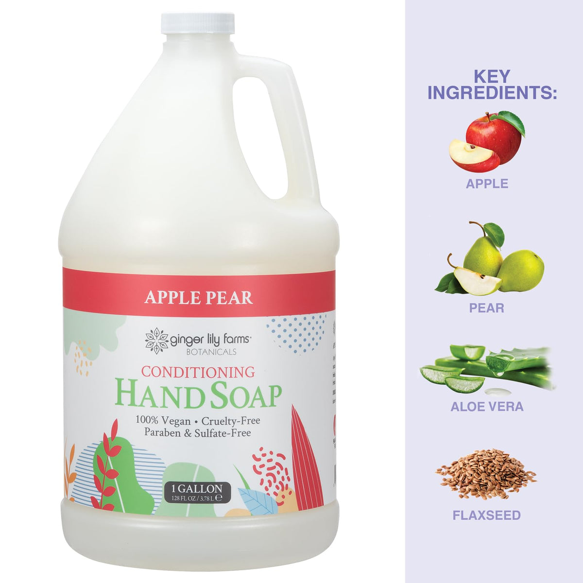 Ginger Lily Farms label ingredients list noting vegan and toxin-free formula