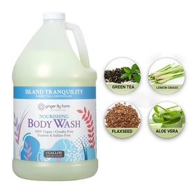 Ginger Lily Farms in spa bathroom setting conveying calming scent and relaxation