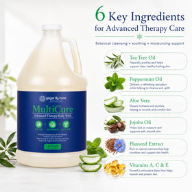 Ginger Lily Farms peppermint foam on skin offering cooling refreshment