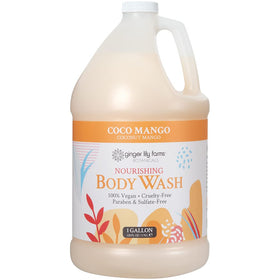 Ginger Lily Farms pouring refill into dispenser for easy use