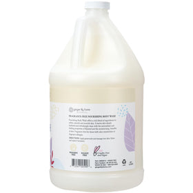 Ginger Lily Farms pouring refill action shot demonstrates easy bulk transfer and savings