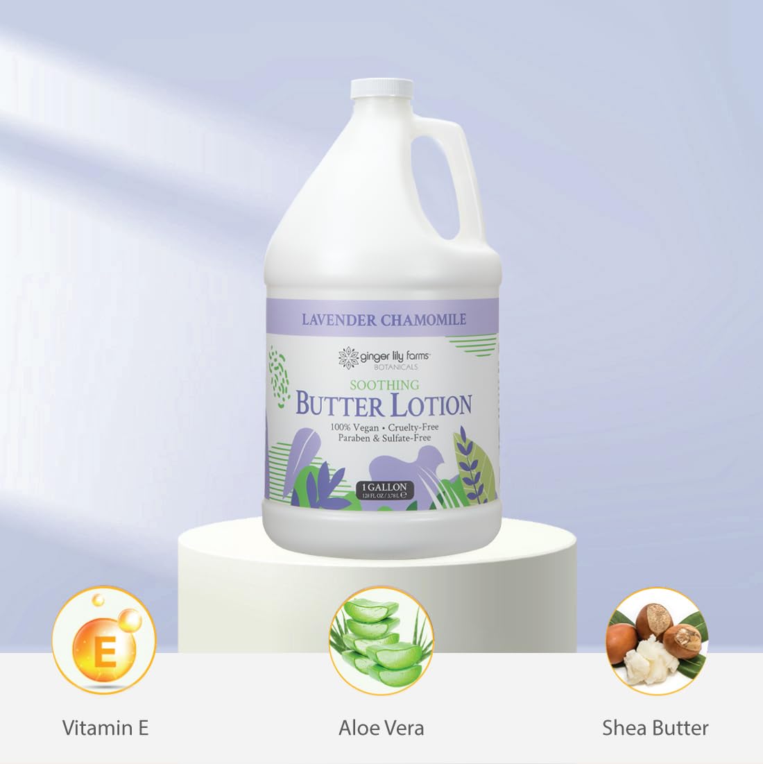 Ginger Lily Farms pump bottle dispensed lotion ready for daily use and convenience