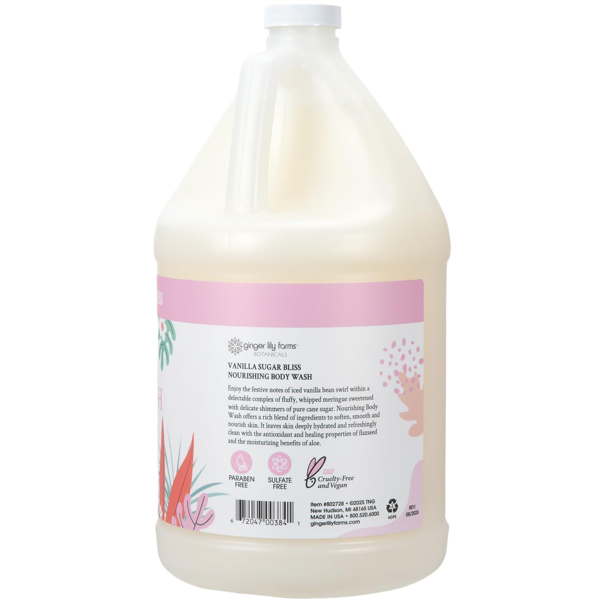 Ginger Lily Farms being dispensed into hand from pump demonstrating easy refill use
