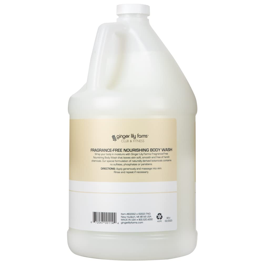 Ginger Lily Farms being poured into a pump dispenser for easy commercial refills