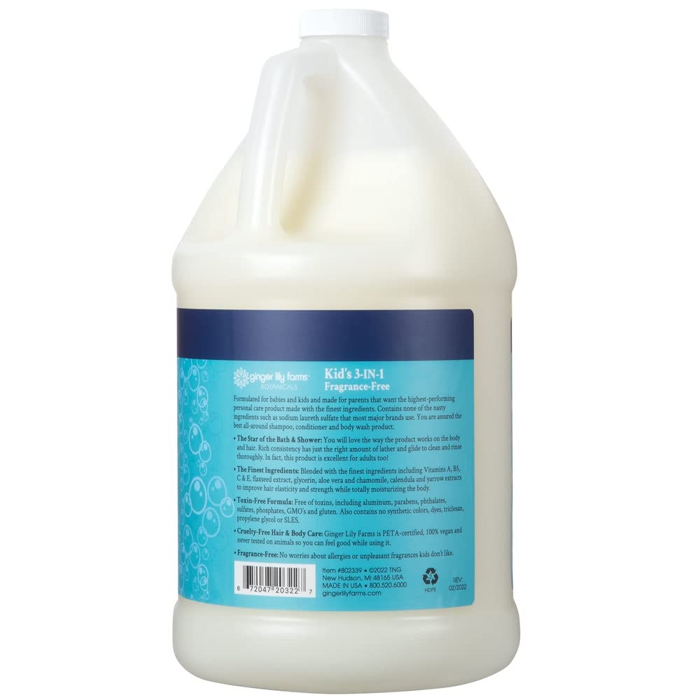 Ginger Lily Farms being poured from gallon into a shower pump dispenser for refills