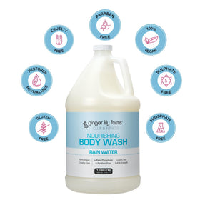 Ginger Lily Farms creamy lather texture on hand for gentle hydration benefit
