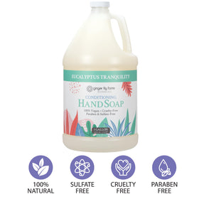 Ginger Lily Farms refill into dispenser demonstrating bulk convenience
