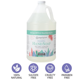 Ginger Lily Farms pouring refill into foaming dispenser showing easy refill benefit