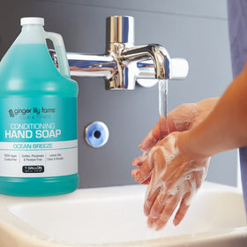 Ginger Lily Farms refill station in gym promoting economy and hygiene