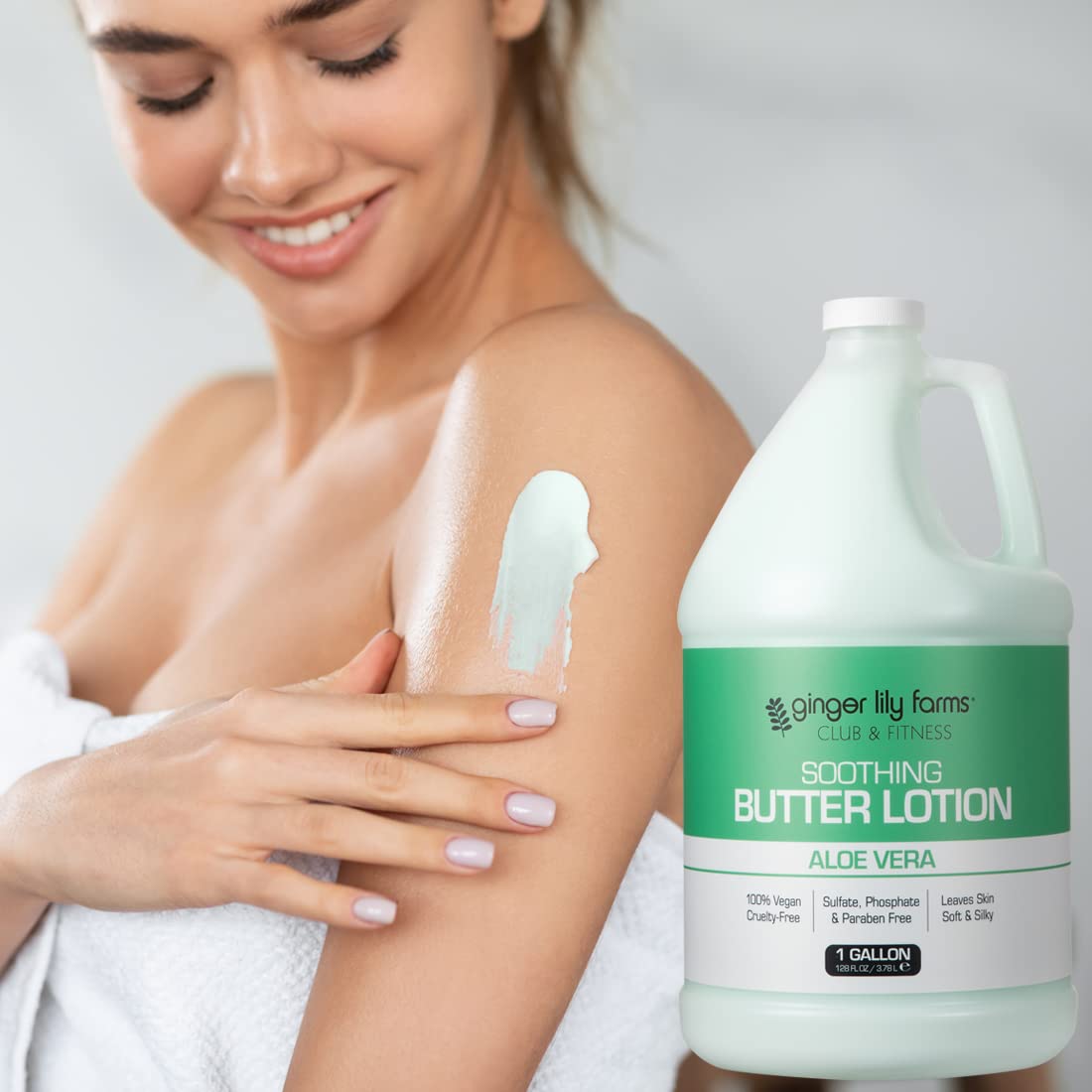 Ginger Lily Farms displayed in spa locker room conveying professional-grade benefit