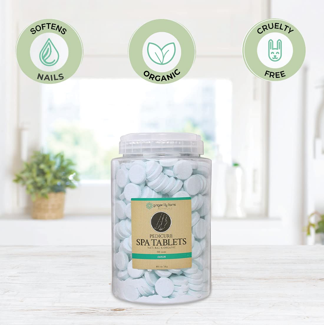 Ginger Lily Farms tablet dissolving in water demonstrating quick activation benefit