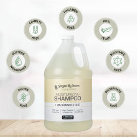 Ginger Lily Farms shampoo texture and lather demonstrating gentle cleansing effect