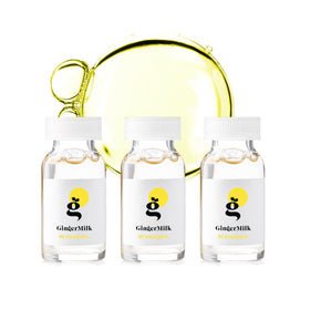 Ginger Milk Natural Care front packaging showing trio ampoules and benefits