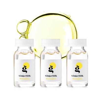 Ginger Milk Natural Care front packaging showing trio ampoules and benefits