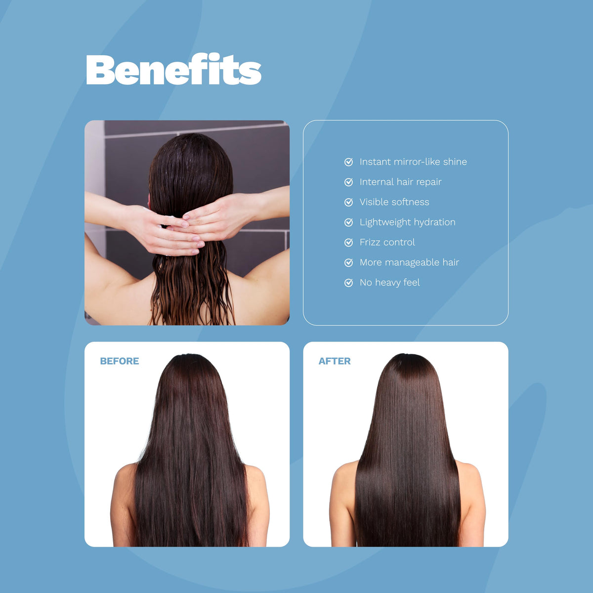 Ginger Milk Natural Care applied to wet hair to seal cuticles and add shine