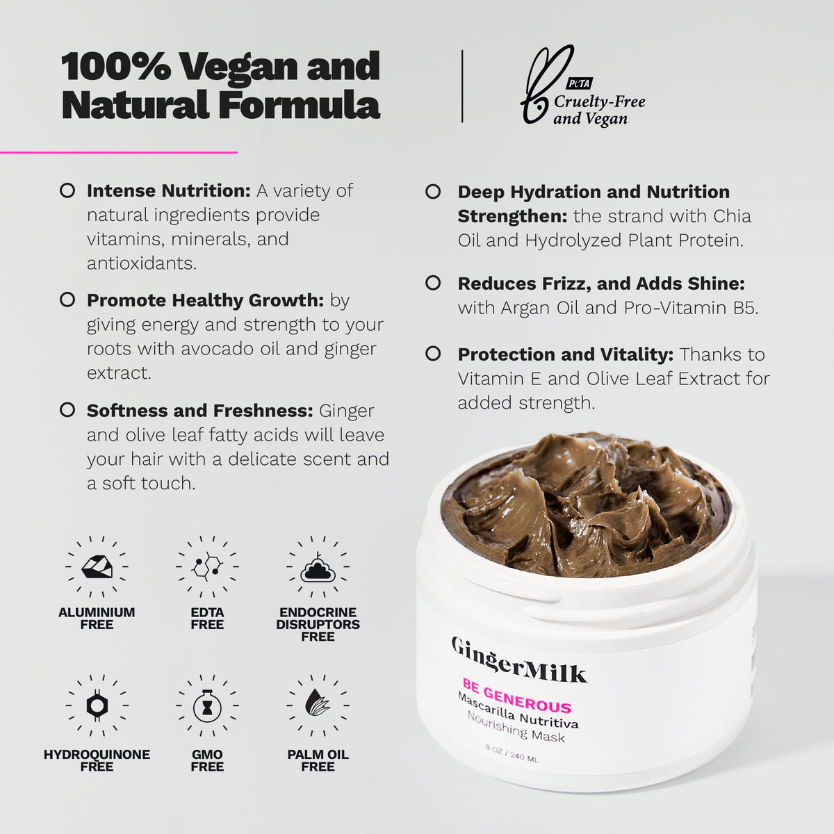 Applying Ginger Milk mask to wet hair for improved manageability