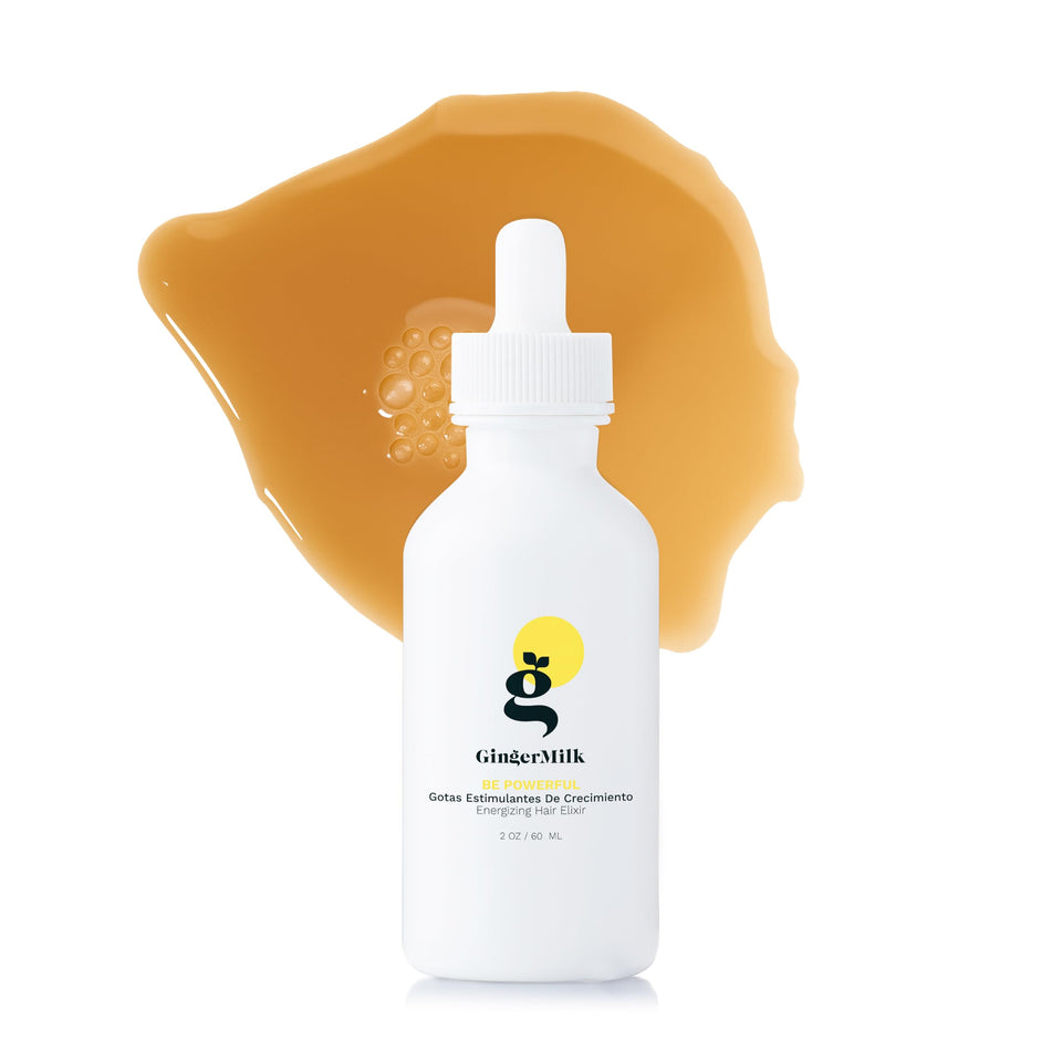 Ginger Milk Natural Care front bottle shot showing sleek pack and clear drops for easy use