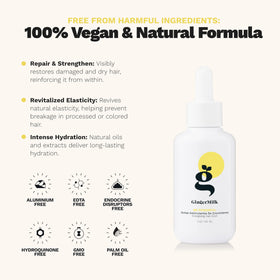 Ginger Milk Natural Care texture pouring from dropper indicating lightweight absorbency