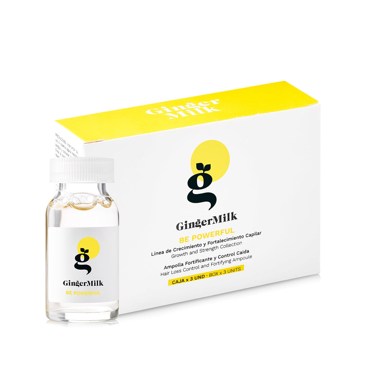 Ginger Milk Natural Care single ampoule close-up highlighting applicator precision