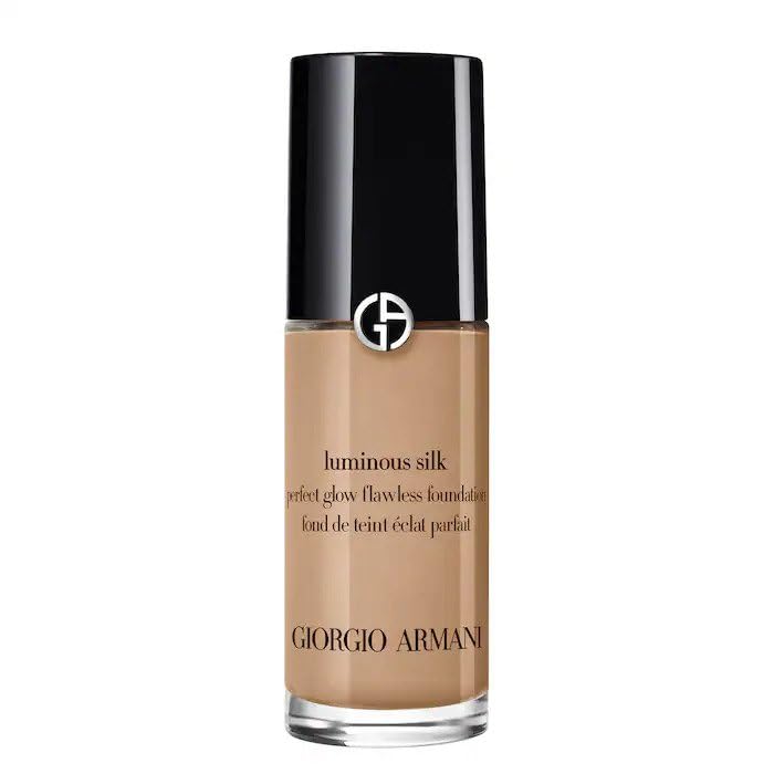 Giorgio Armani front packaging showing compact bottle and glow-enhancing effect