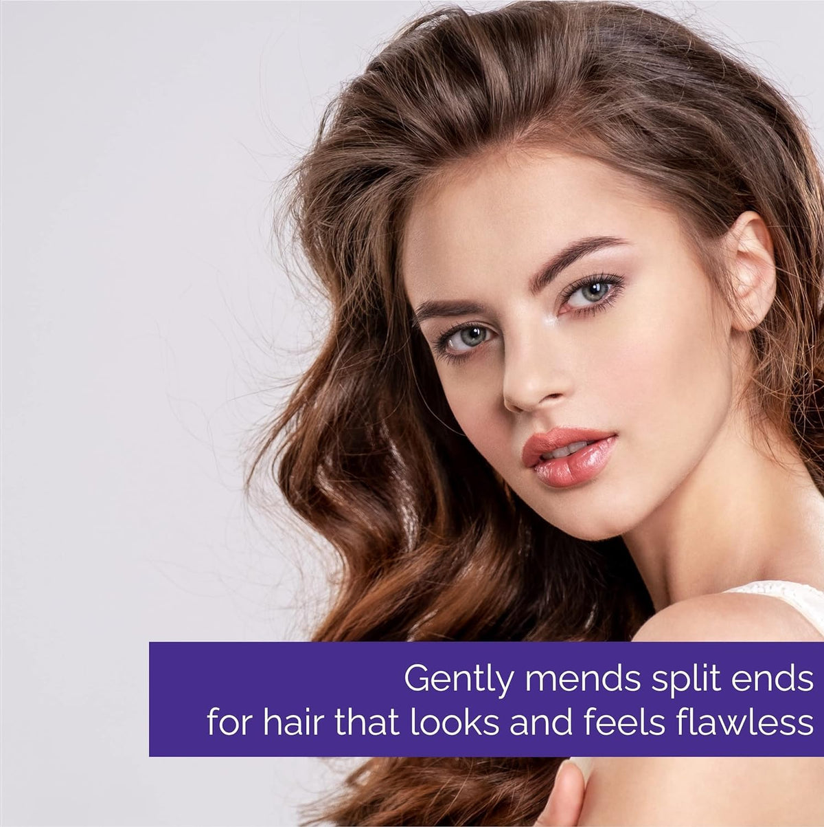 GIOVANNI applied to hair ends demonstrating smoothing and frizz control benefit