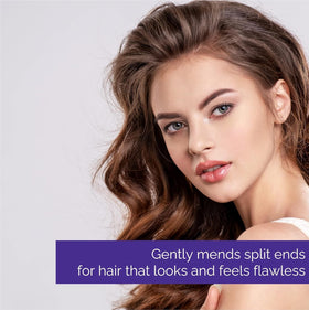 GIOVANNI applied to hair ends demonstrating smoothing and frizz control benefit