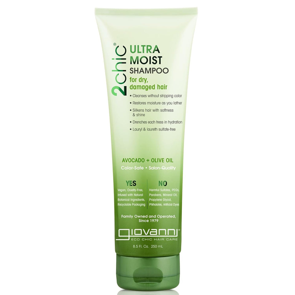 GIOVANNI front bottle showing avocado and olive oil benefits