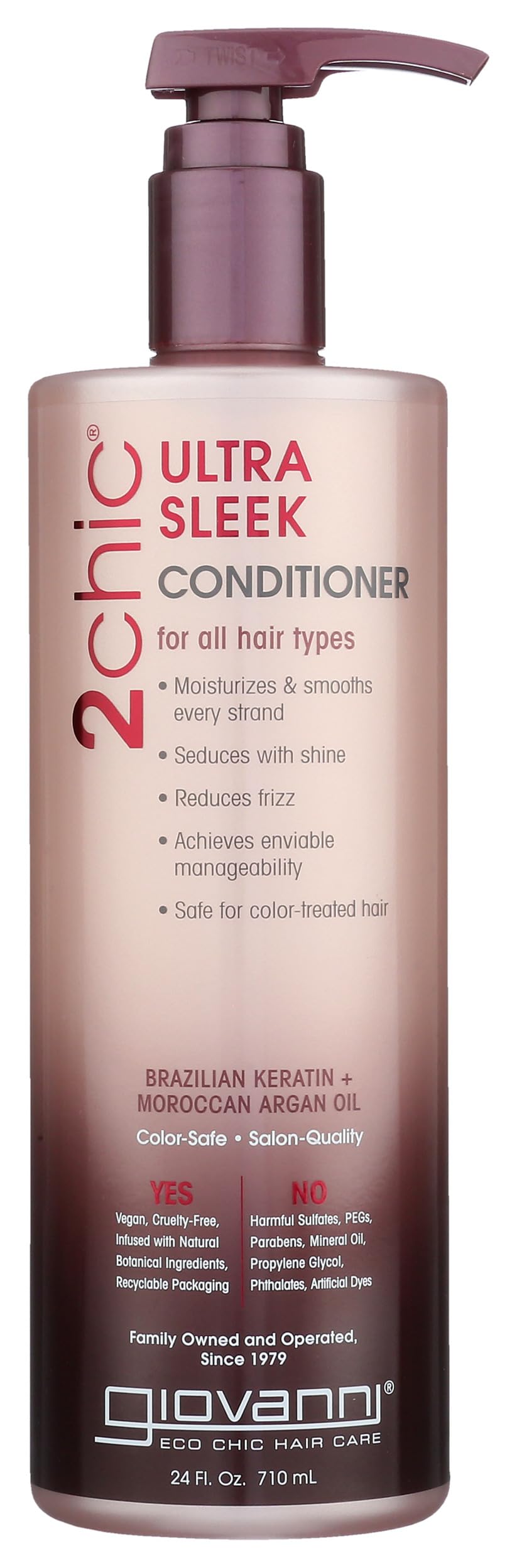 GIOVANNI 2chic front bottle showing sleek packaging and salon-quality benefit