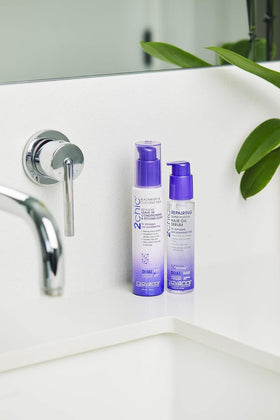 GIOVANNI close-up of serum texture showing lightweight shine-enhancing finish
