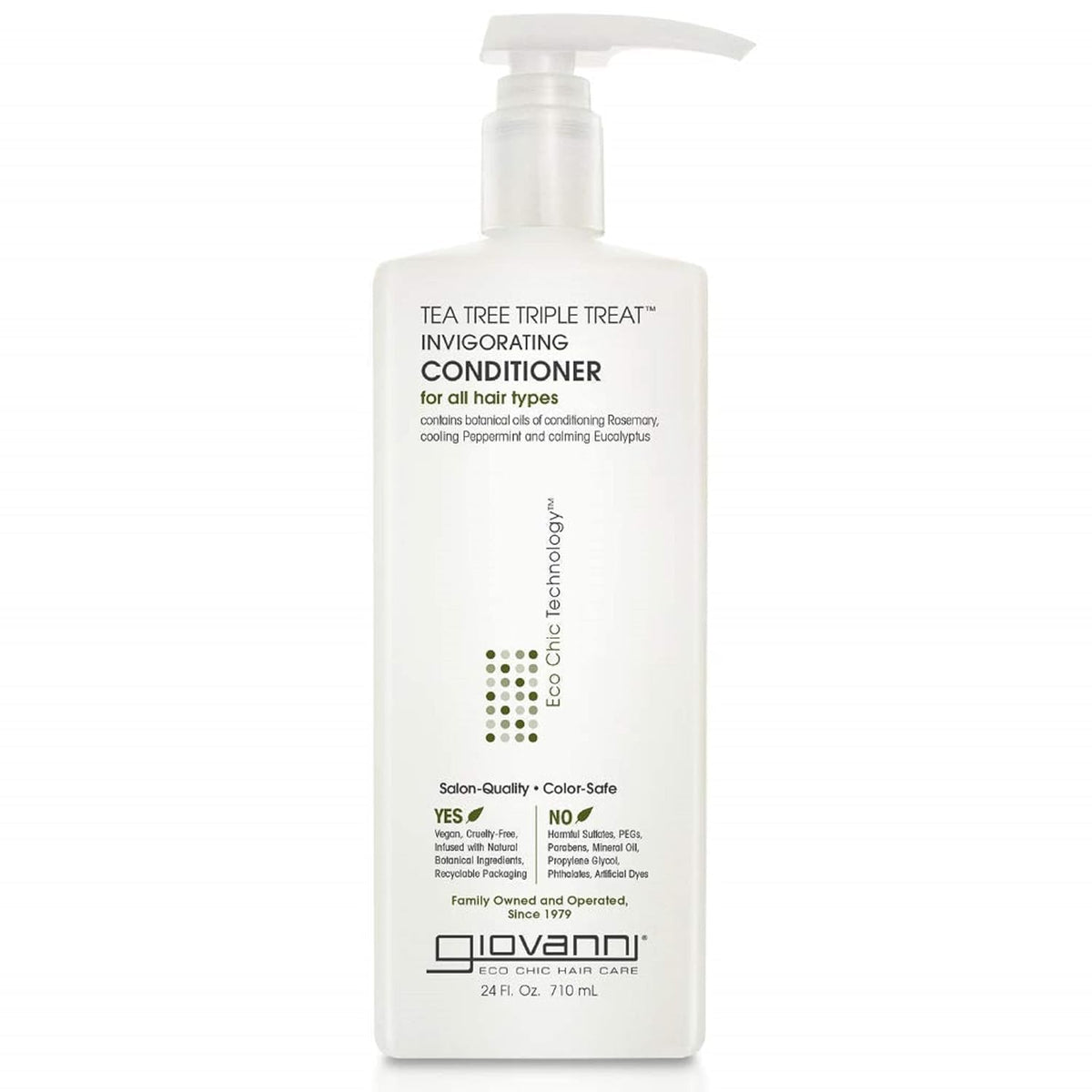 GIOVANNI bottle front 24oz showing label and pump for long-lasting use