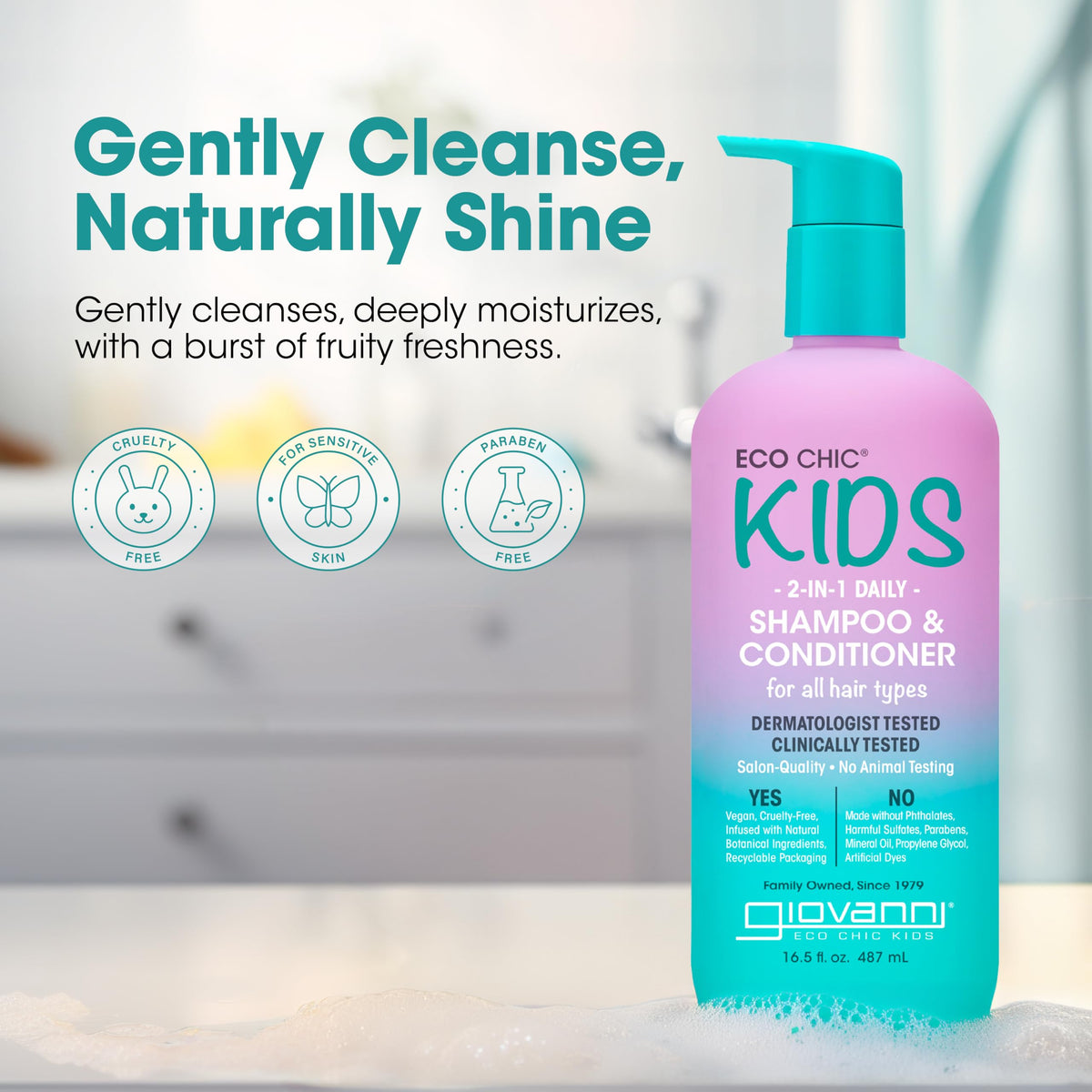 GIOVANNI creamy lather texture close-up demonstrating gentle conditioning benefit