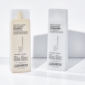 GIOVANNI conditioner texture close-up showing rich moisturizing benefit