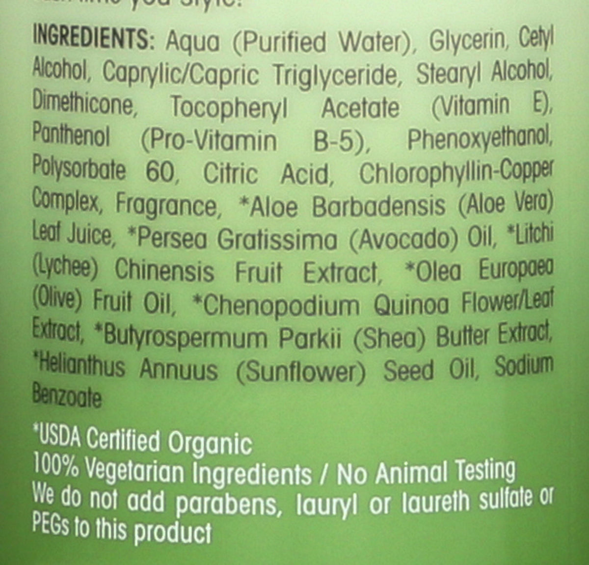 GIOVANNI avocado and olive oil ingredients display signaling deep nourishment