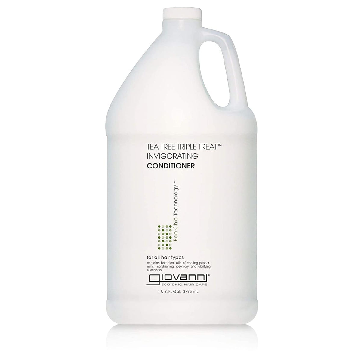 GIOVANNI front bottle view showing 128 oz size and cooling botanicals benefit