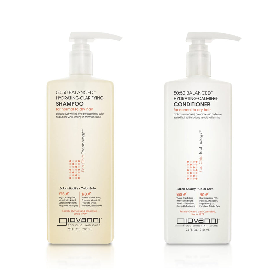 GIOVANNI front packaging showing both 24 oz bottles and clear product benefits