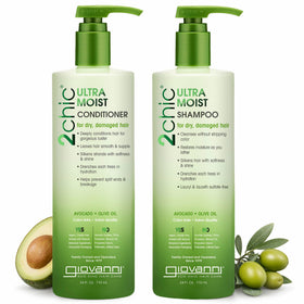 GIOVANNI front packaging of 2Chic Ultra-Moist set shows duo and clear benefit