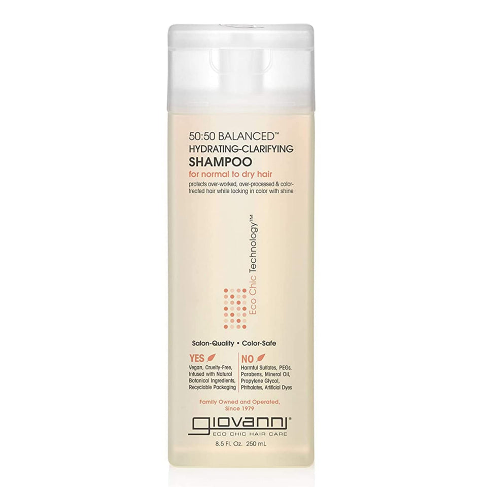 GIOVANNI front bottle shot showing product and size benefit