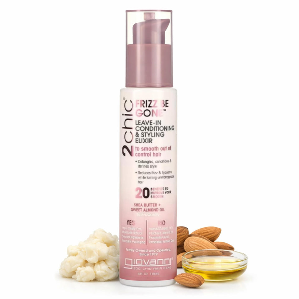 GIOVANNI front bottle image showing product packaging and smoothing benefit