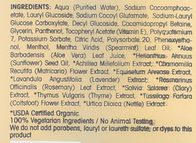 GIOVANNI label close-up highlighting ingredients and color-safe claim for shopper trust
