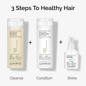 GIOVANNI woman washing hair in shower showing cooling peppermint effect and refreshed scalp
