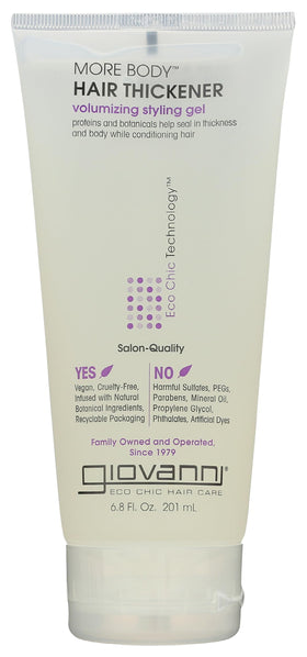 GIOVANNI front bottle showing packaging and capacity benefit