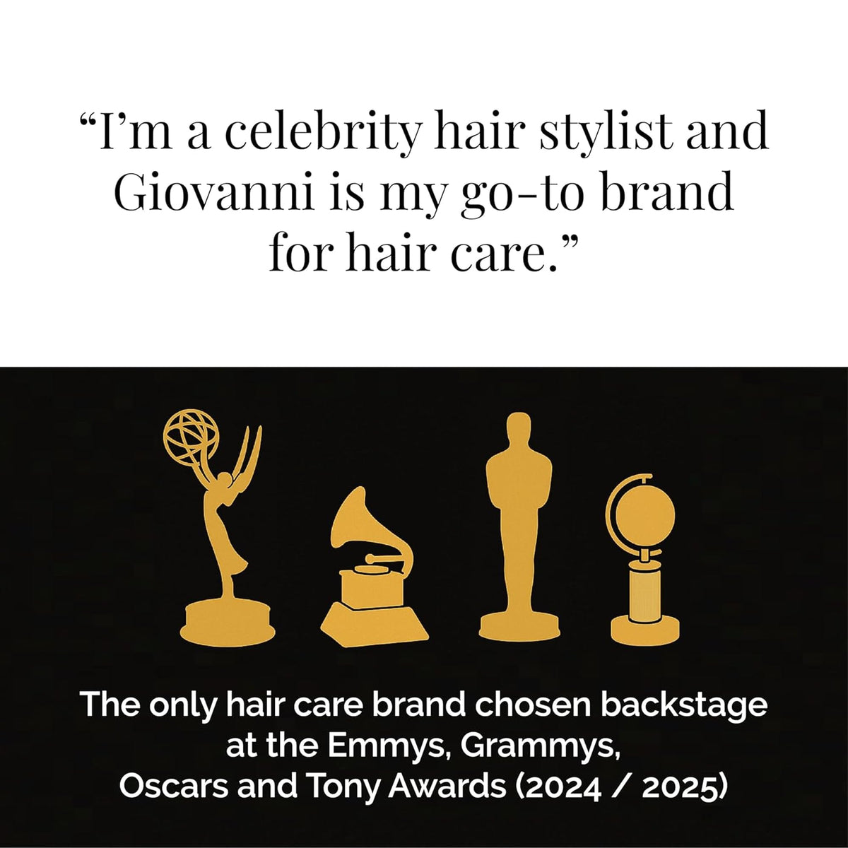 GIOVANNI sealed cap and volume marking to show product details