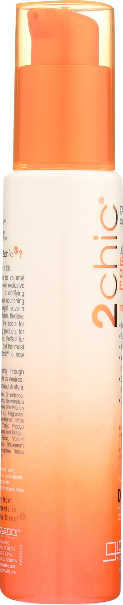 GIOVANNI bottle beside everyday items showing 4 oz travel convenience