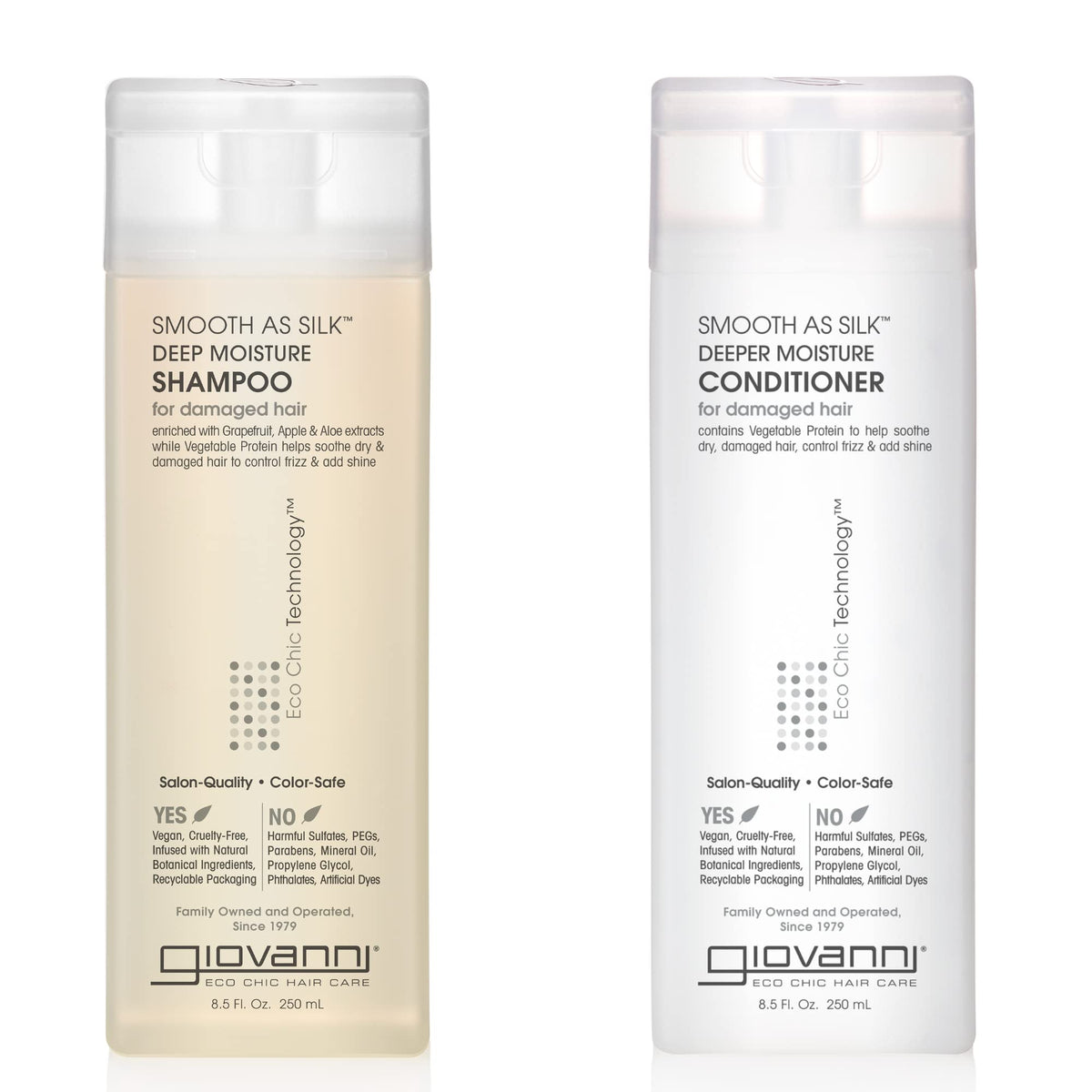 GIOVANNI front packaging showing both bottles and benefits